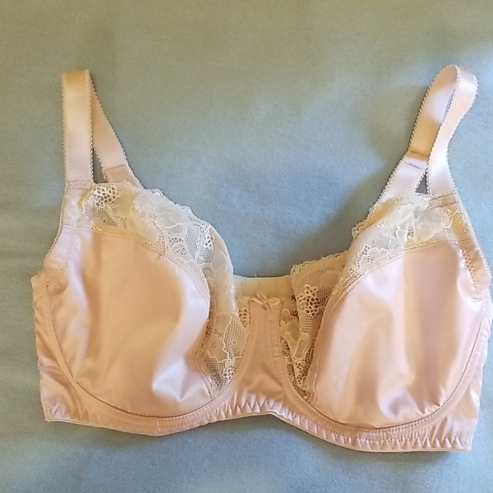 Blush Lingerie light pink cream lace bra size 38DD